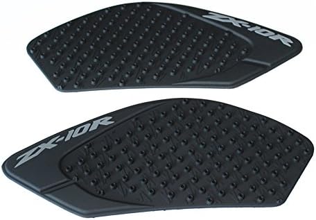 2008 2009 2010 KAWASAKI NINJA ZX-10R ZX10R 3d Rubber Tank Traction Side Pad Gas Fuel Knee Grip Decal (Black)