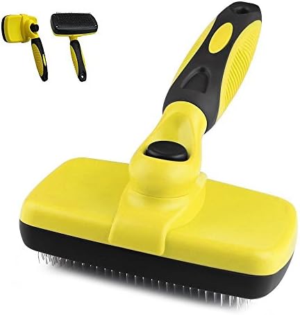 Dog Grooming Brush,COLJOY Dog Brush - Self Cleaning Slicker Brush Gently Removes Mats Tangled Knots Undercoat & Loose Hair with Minimal Effort,Easy to Clean,for Small Large Dog & Cat,Short & Long Hair