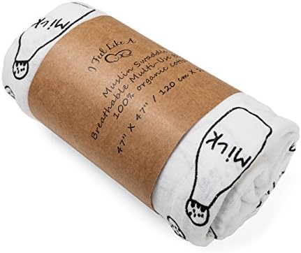 Muslin Swaddle Baby Blanket - Organic Cotton - Large Size - for Swaddling Your Newborn!