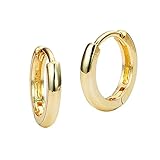 14k Yellow Gold Small 1.5mm x 11mm Plain Huggie Children Baby Girls Hoop Earrings