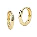 14k Yellow and White Gold Small 1mm Plain Huggie Children Baby Girls Earrings