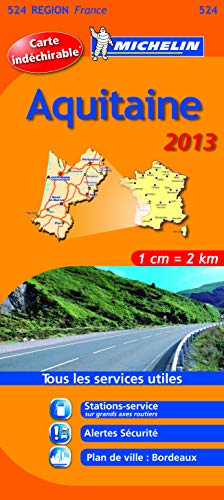 Michelin Tear-Resistant Map #524 Aquitaine by MIchelin Travel Publications