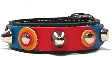 Superpipapo Matching Design Leather Bracelet with Clasp, FC Barça Barcelona Azul-Grana Blue Red Studded
