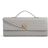 LMKIDS Woven Evening Bag Clutch Purses For Women, Woven Leather Crossbody Bag Purse For Women Shoulder Handbag Cute Satchels