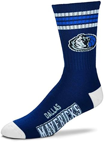 NBA 4 Stripe Deuce Socks - Men’s Large (fits 10-13) 10 Teams Available (Dallas Mavericks)