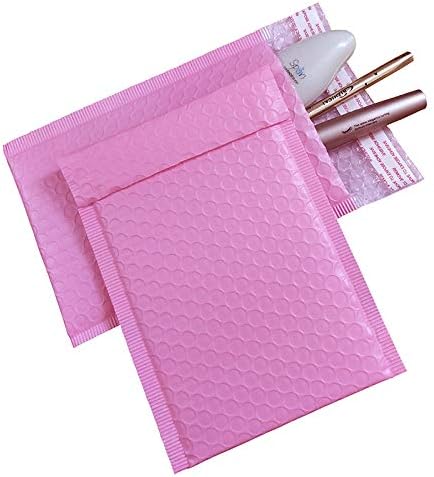 17 Sizes 10PCS Light Pink Poly Bubble Mailer Padded Envelope self Seal mailing Bag Bubble Envelope Shipping Envelope (Pink-11x15cm)