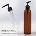 BPA-Free Amber Plastic Bottles w/Black Lotion Pumps (Pack of 4) - Ideal for All Natural Body Wash - Lotion - Shampoo - Conditioner - Essential Oil Blends - Cold Pressed Oils - Lubricant|Massage Oils