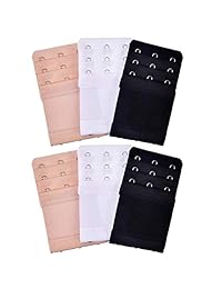 AKRover 6 piezas Sujetador elástico suave y cómodo para dama, extensor, 3 ganchos, 3 filas, sujetador extensor