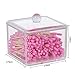 Qtip Holder, McoMce Clear Cutip Holder, Plastic Cotton Swab Dispenser, 2PCS Cotton Ball Holder, Square Cotton Balls Containers - Canister Jar Set Storage for Cotton Swabs, Cosmetics, Jewelry, Snack
