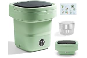 WELSTEEPSE Portable Washing Machine, Mini Washer, 16L Upgraded with Spin Basket, Foldable Design Ideal for Apartment, Home and Hotel, portable washer 3 Cleaning Modes Suitable for Small Clothes