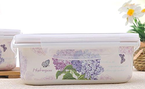 Shall Housewares International 8912 2 Piece Melamine Rectangular Storage Container, Hydrangea