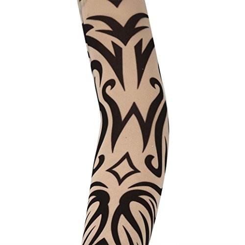 Besde Sun Protection Arm Cooling Sleeve Warmers Cuffs UV Protection Tattoo Arm Sleeves (One size, F)