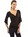 PattyBoutik Women's Cowl Neck Cut Out Asymmetrical Sleeve Blouse
