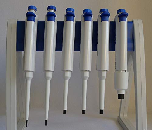 Lab Linear Pipettor Stand Rack, Hold Up 6 Micropipettes, Premium Engineering Plastic Polymer, Excellent Chemical Reagent Corrosion Resistance