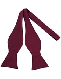 100% Silk Bowtie Burgundy Bow Ties For Men Self Tie Mens Bow Tie by John William