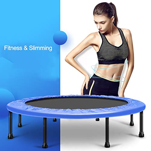 Bathtub Rails Trampoline Adult Gym Household Trampoline Children's Indoor Trampoline Slimming Weight Loss Equipment Loading Weight 100kg (Color : Blue, Size : 38inches) - Thumbnail 2