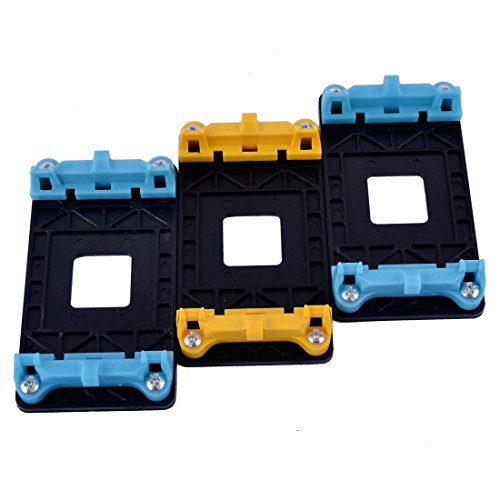 uxcell Plastic AMD CPU Fan Bracket Holder Base 3pcs Blue Yellow for AM2 AM2+ AM3 AM3+ FM1