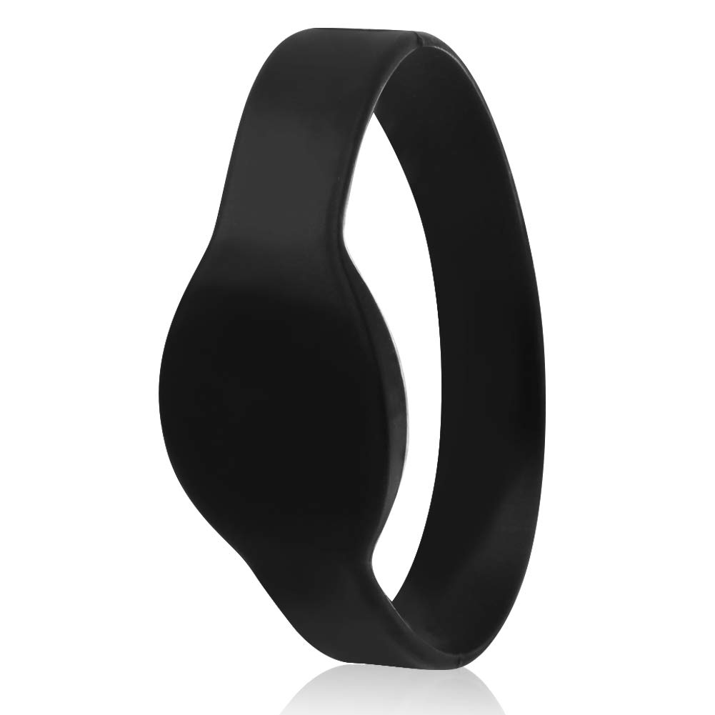 Dioche RFID Silicone Bracelet, 10pcs Wristband IC Card, 13.56Mhz, Waterproof, For Access Control System(Black)
