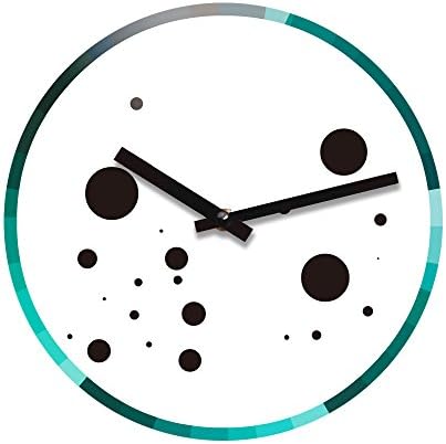 Refelx Non-Ticking Silent Acrylic Wall Clock, Large, Abstract Color Wheel, Cool/Spots