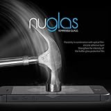 nuglas　強化ガラス液晶保護フィルム iPhone5,5C,5S用強化保護フィルム 衝撃吸収 硬度9H 液晶保護シール 気泡ゼロ カッターでも傷つかないオリジナル充電ケーブル付き