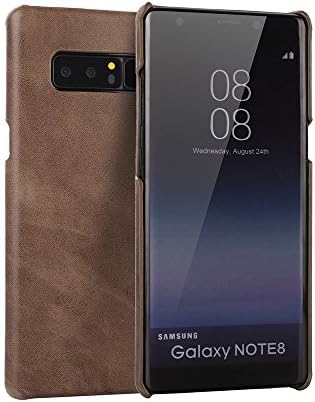 Moyooo Samsung Note 8 Ultra Slim Fit Case, Galaxy Note 8 Minimalist Vintage Genuine Leather Case, Samsung Galaxy Note 8 Professional Back Cover (Mobrown)