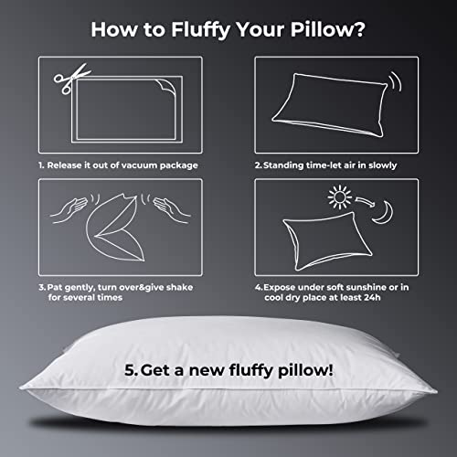 Alanzimo Luxury Hotel Collection Feathers Pillows Queen Size Set of 2