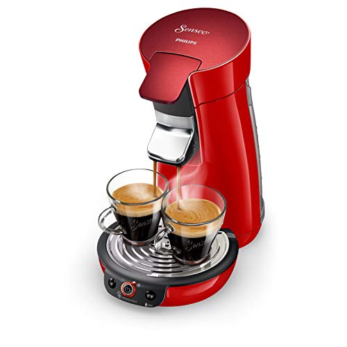 Philips HD6564/81 Kaffeemaschine für Kaffeepads, Senseo Viva Café Duo Select, glitzernd Rot – Bild 4