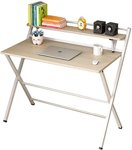 CDTO Foldable Office Table For Small Spaces, Computer Desk With Shelf Writing Desk For Study Home Pc Laptop Easy To Store-a3 100x50x88cm