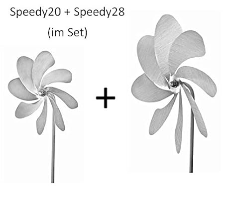A1040 - steel4you Windrad-Set aus Edelstahl: Speedy20 (20cm Rotor) und Speedy28 (28cm Rotor) - made in Germany