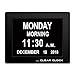 Clear Clock [Newest Version] Extra Large Digital Memory Loss Calendar Day Clock With Optional Day Cycle + Alarm Perfect For Elderly + Impaired Vision Dementia Clock Black
