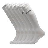 3street Unisex Athletic Knee High Breathable Compression Solid Tube Soccer Socks 2/6/10 Pairs