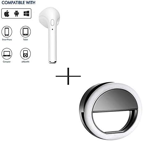 MW CASES i7R in The Ear Single Mini Wireless Bluetooth Headset with Mic for All Bluetooth Compatible Devices (White)