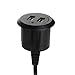 Power Tap Grommet Easy Plug with Cable Management Slot | 2 USB Power Center for Computer or Office Desk / Sofa / Table | Easy to Install (2USB-Black)