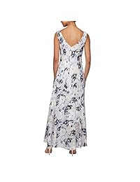 Alex Eveningings Vestido de gasa con chal para mujer