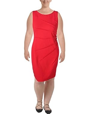Womens Shutter Pleat Sheath Wear To Work Dress