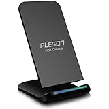 PLESON Fast Wireless Charger Cell QI Fast Wireless Charging Pad Stand for Samsung Galaxy Note 8 S8 Plus S8+ S8 S7 S7 Edge Note 5 and Standard Charge for iPhone X iPhone 8 iPhone 8 Plus-No AC Adapter