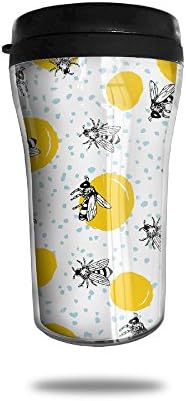 Auh22 Coffee Tumbler Curve Travel Office Mug ABS Bumblebee Repeat Coffee Cup Insulated Carry Hand Cup