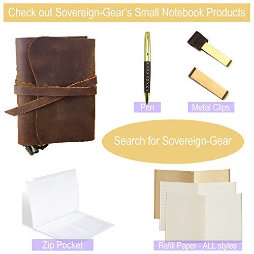 Kraft File Folder + Zipper Pouch Refill Pack for Passport Travelers Notebook 5"x3.65" - Brown Card Holder + PVC Clear Pocket Case Insert for Pocket Leather Journals - Thumbnail 6