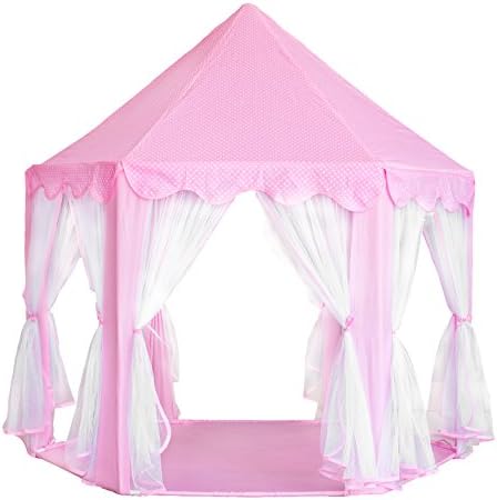 Large and Spacious Hexagonal Outdoor, Indoor Play Tent, Playpen, Playhouse, Princess Castle for Kids, (Pink)