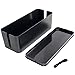 Black Cable Management Box Organizer - 5.25 x 6.2 x 16in,Large (Storage for Desk, TV, Computer, USB Hub) System to Cover and Hide, Power Strips, Surge Protector, Cords + Wire Ties