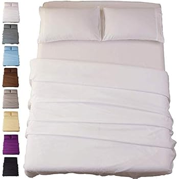 Sonoro Kate Bed Sheet Set Super Soft Microfiber 1800 Thread Count Luxury Egyptian Sheets 18-Inch Deep Pocket Wrinkle and Hypoallergenic-4 Piece(King White)