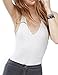 SUNRO 2 Pack Women's Sexy V Neck bodysuits Jumpsuits (Medium, Black & White)
