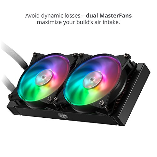 Cooler Master MasterLiquid ML240R ARGB Close-Loop AIO CPU Liquid Cooler, 240 Radiator, Dual Chamber Pump, AMD Ryzen/Intel LGA1151