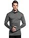 Coofandy Mens Slim Fit Underwear Thermal Turtleneck Pullover Thermal Sweaters,Dark Gray,Medium