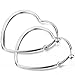 Flongo Women's Charm Stainless Steel Heart Shape Huggie Hinged Earring