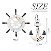 BUYGOO 2 Pack Nautical Decor 13" Wooden Ship Wheel and Wood Anchor with Rope Nautical Boat Steering Rudder Wall Decor Door Hanging Ornament Beach Theme Home Decoration