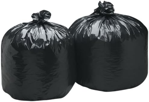 WAXIE 58" X 36" Black Trash Can Liner, Low-Density, 55 Gallon, 1.5 MIL Thick (Pack of 100)