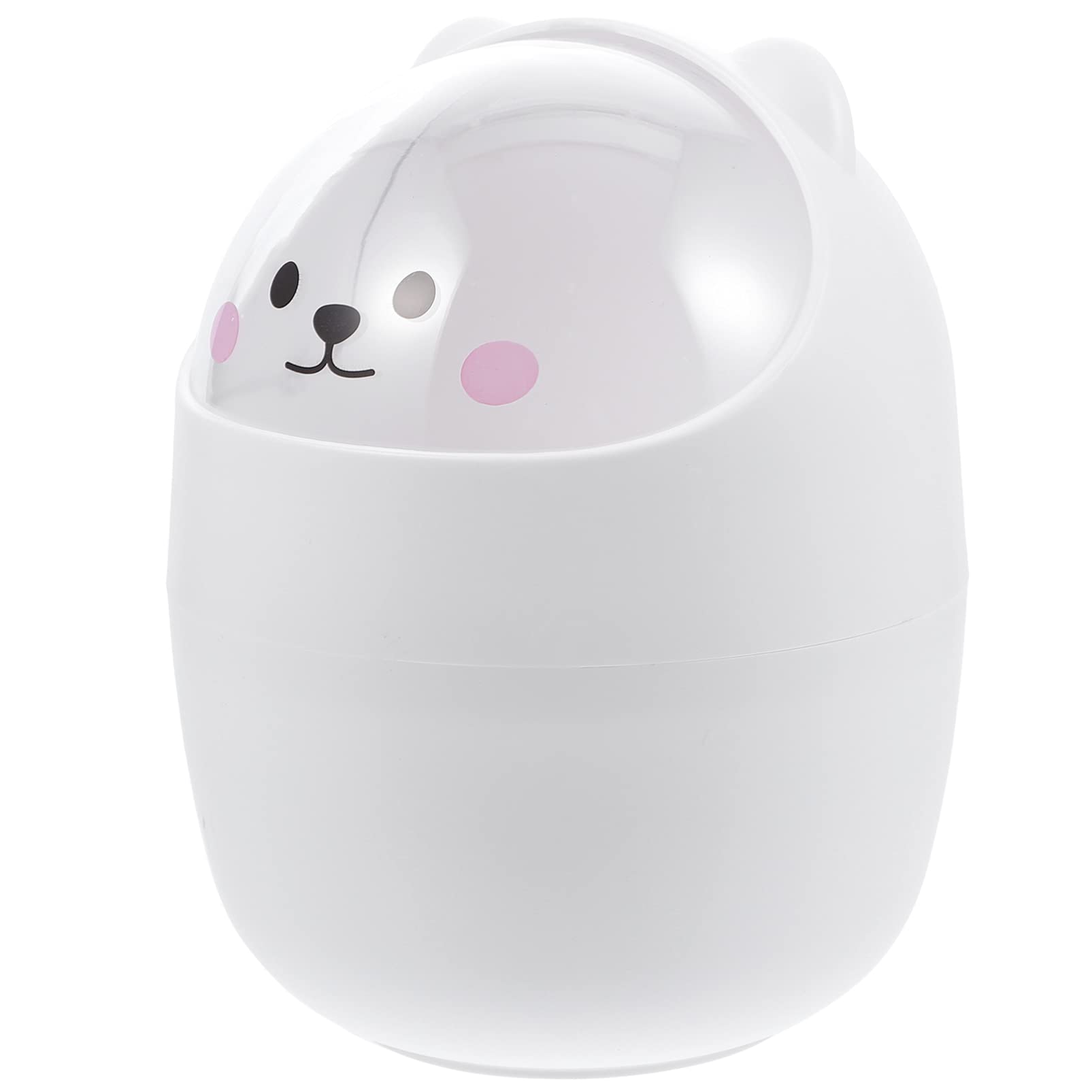 Homoyoyo Cute Cartoon Mini Trash Can with Shake Lid Compact Waste Bin for Desktop Office Bedroom Kitchen Multi-functional Storage for Tidiness — image 1