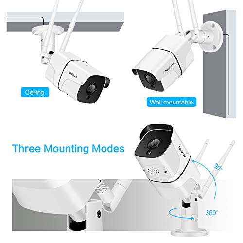 Tovendor Outdoor Security Camera, 1080P WiFi Bullet Cam, CCTV Surveillance System, IP66 Waterproof IP Camera with Two-Way Audio, Night Vision and Cloud Storage, Compatible with iOS/Android/Web