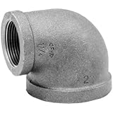 Anvil 8700124806, Malleable Iron Pipe Fitting, 90 Degree Elbow, 1-1/4" x 1" NPT Female, Black Finish